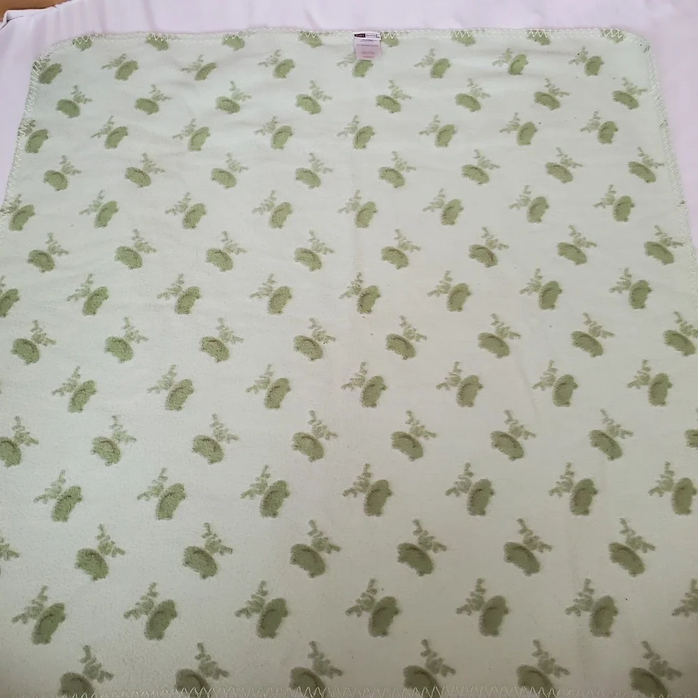 Just Born Green Fleece Baby Blanket All Over‎ Frog